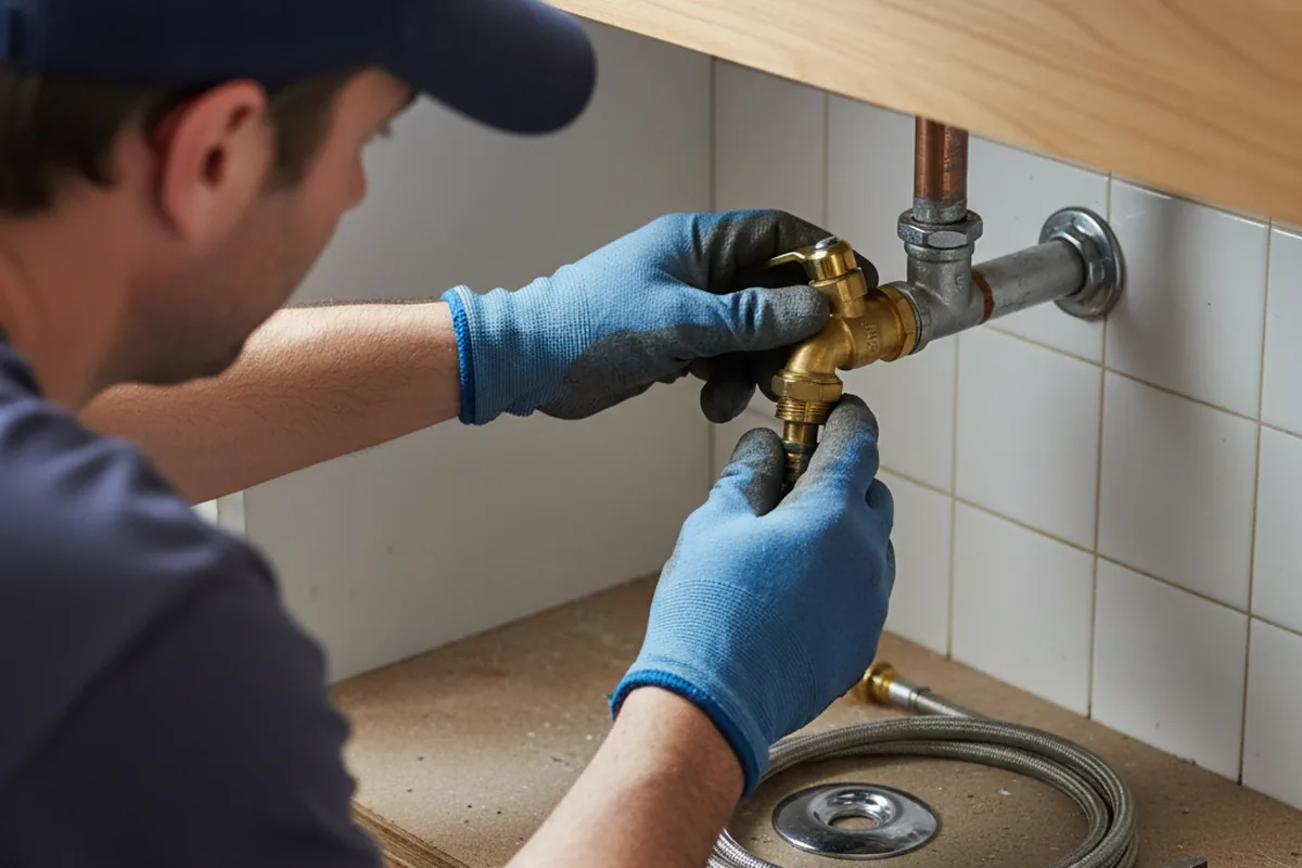 Shutoff valve and fitting work during Burst Pipe Repair in Lakemore